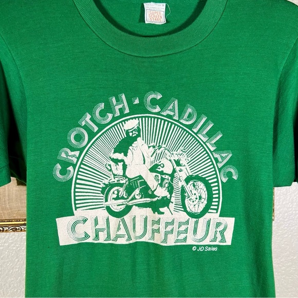 1980s Crotch Cadillac Chauffeur Dirty Biker Tee - Picture 3 of 4